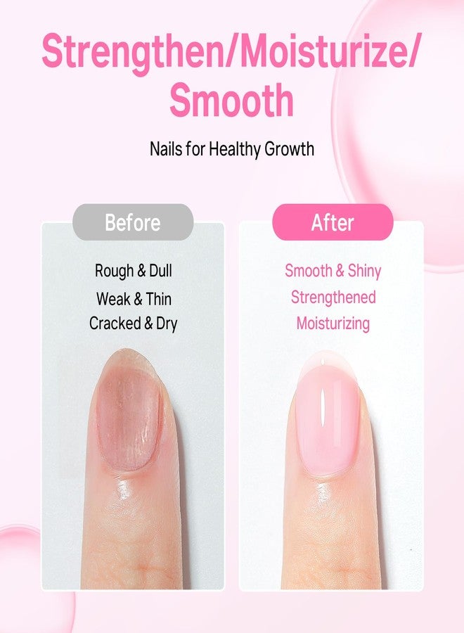 MIZHSE Nail Strengthener and Growth Nail Hardener Extra Strong and Growth, Nail Repair for Thin and Damaged Nails, Concealer Ridge Filler Foundation Polish Pink 16ML - Image 2